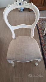 Set 6 sedie classiche stile Luigi Filippo laccate 