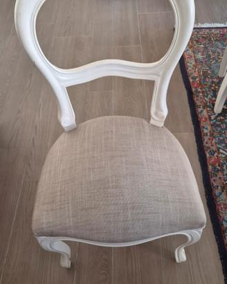 Set 6 sedie classiche stile Luigi Filippo laccate 