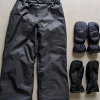 pantaloni e guanti da sci - 9/10 anni