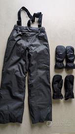 pantaloni e guanti da sci - 9/10 anni