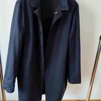 Cappotto impermeabile lana cashmere uomo Blu Tg 50