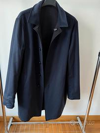 Cappotto impermeabile lana cashmere uomo Blu Tg 50