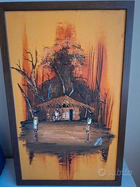 Arte Africana - Splendido quadro Congolese