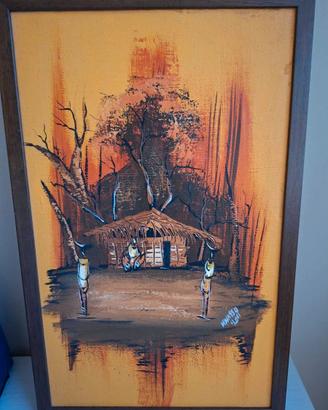 Arte Africana - Splendido quadro Congolese
