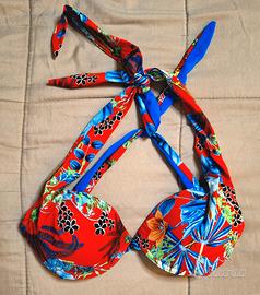 Bikini top rosso tropicale imbottito – taglia rego
