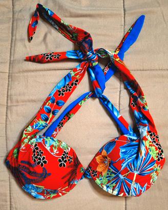 Bikini top rosso tropicale imbottito – taglia rego