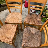 Sedie da cucina legno e paglia