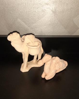 cammelli per presepe artigianale in terracotta 