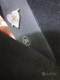 Stivaletti alti neri tacco grosso donna 35