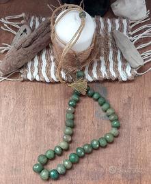 Collana in pietre di smeraldo artigianale