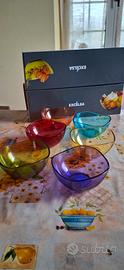 6 Coppette in vetro colorato 