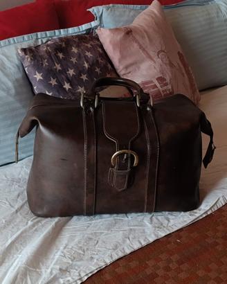 borsone finta pelle vintage taglia media