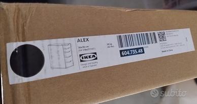 Cassettiera IKEA Alex nera con ruote