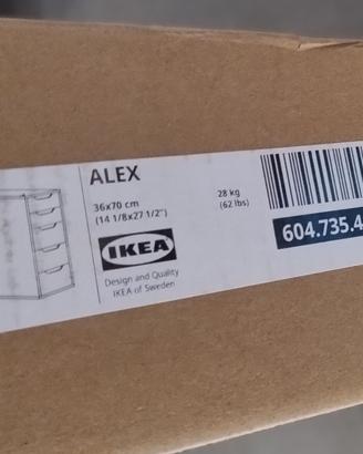 Cassettiera IKEA Alex nera con ruote