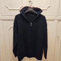 Maglione a collo alto: chiusura lampo misto lana