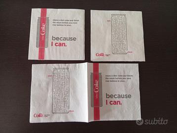 tovaglioli di carta coca cola