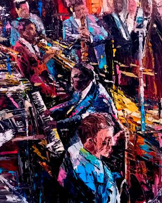 Quadro acrilico MUSICISTI JAZZ