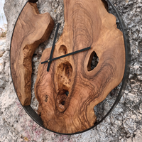 Cerchio in ferro e wood per orologi da parete