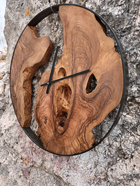 Cerchio in ferro e wood per orologi da parete