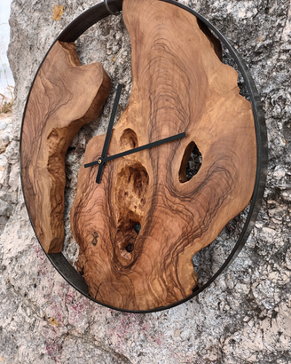 Cerchio in ferro e wood per orologi da parete