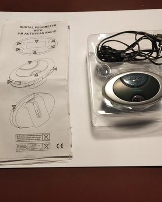 Contapassi con orologio e radio FM - nuovo