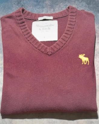 Maglione Abercrombie uomo L bordeaux