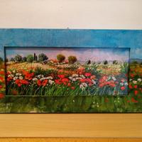 Quadro dipinto floreale Toscana 63,5cm x 33,5cm