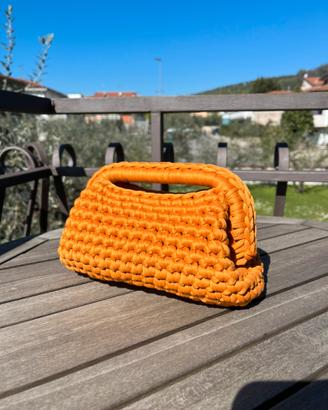Borsa a mano Crochet color Arancio Zucca