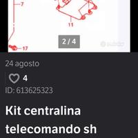 kit centralina chiavi keyless sh 125 150 >2017