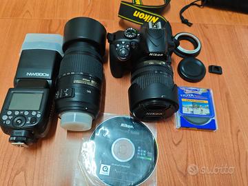 Nikon D3500 + 18-105 + 55-300 accessoriata 