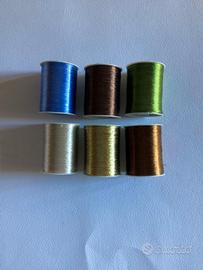 n°6 bobine di filo per ricamo metallizzati