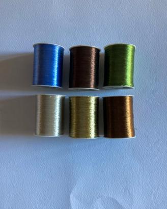 n°6 bobine di filo per ricamo metallizzati