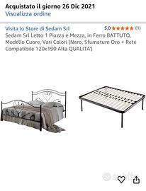 Letto in ferro battuto piazza e mezzo 