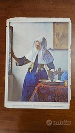 Antica Stampa DAMA ALLA FINESTRA Vermeer 26x36 