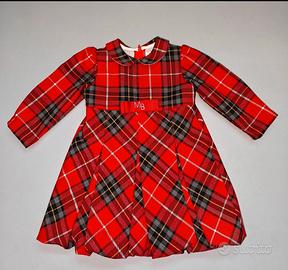 Micky Baby Vestito a quadri rosso per bambina