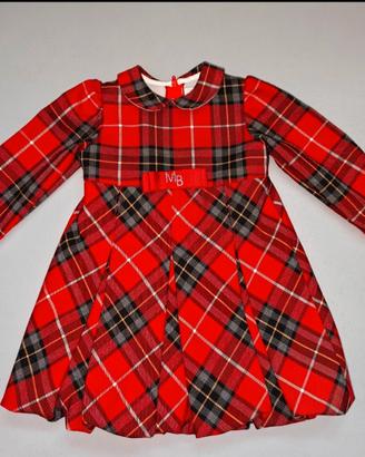 Micky Baby Vestito a quadri rosso per bambina
