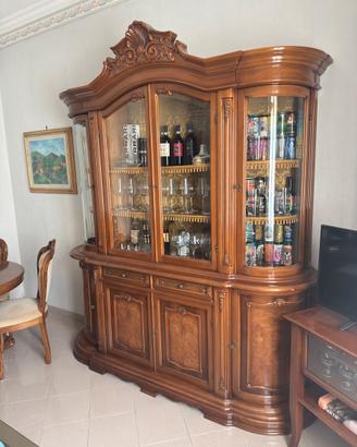 Mobile Credenza vetrina in legno e vetro