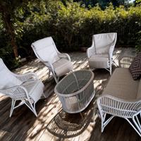 SET SALOTTO ESTERNO IN RATTAN 5 POSTI E TAVOLINO
