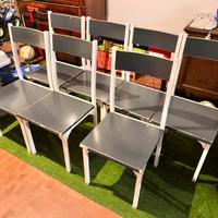7 sedie metallo-legno