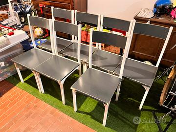 7 sedie metallo-legno