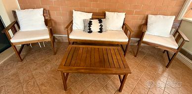 Set salottino arredo giardino/terrazzo in legno