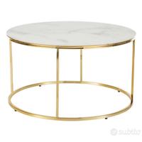 Tavolino da Salotto, piano in vetro marmo Antigua