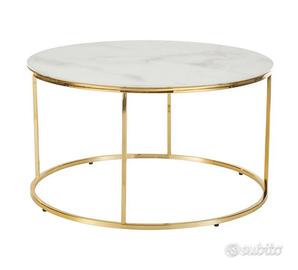 Tavolino da Salotto, piano in vetro marmo Antigua