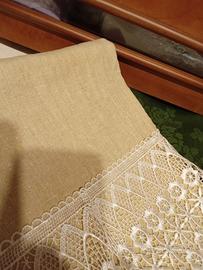 n.12 asciugamani in cotone con merletto macrame 