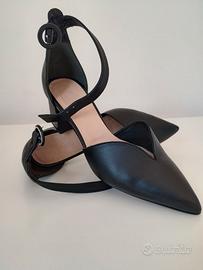 DECOLLETE MOSCATO CINTURINO ALLA CAVIGLIA VERA PEL