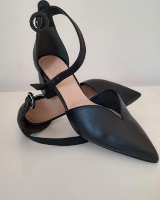 DECOLLETE MOSCATO CINTURINO ALLA CAVIGLIA VERA PEL