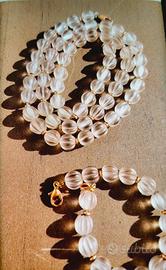 LALIQUE PARURE ORO 18 CARATI COLLANA+BRACCIALE 