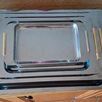Set 4 vassoi acciaio made in italy Motta