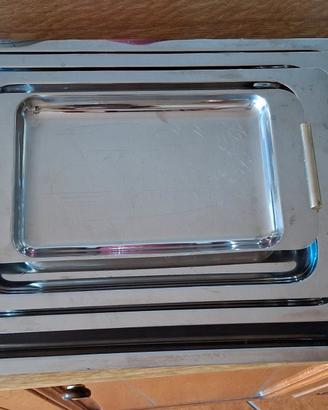 Set 4 vassoi acciaio made in italy Motta