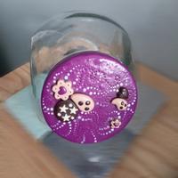 Biscottiera in vetro tappo decorato